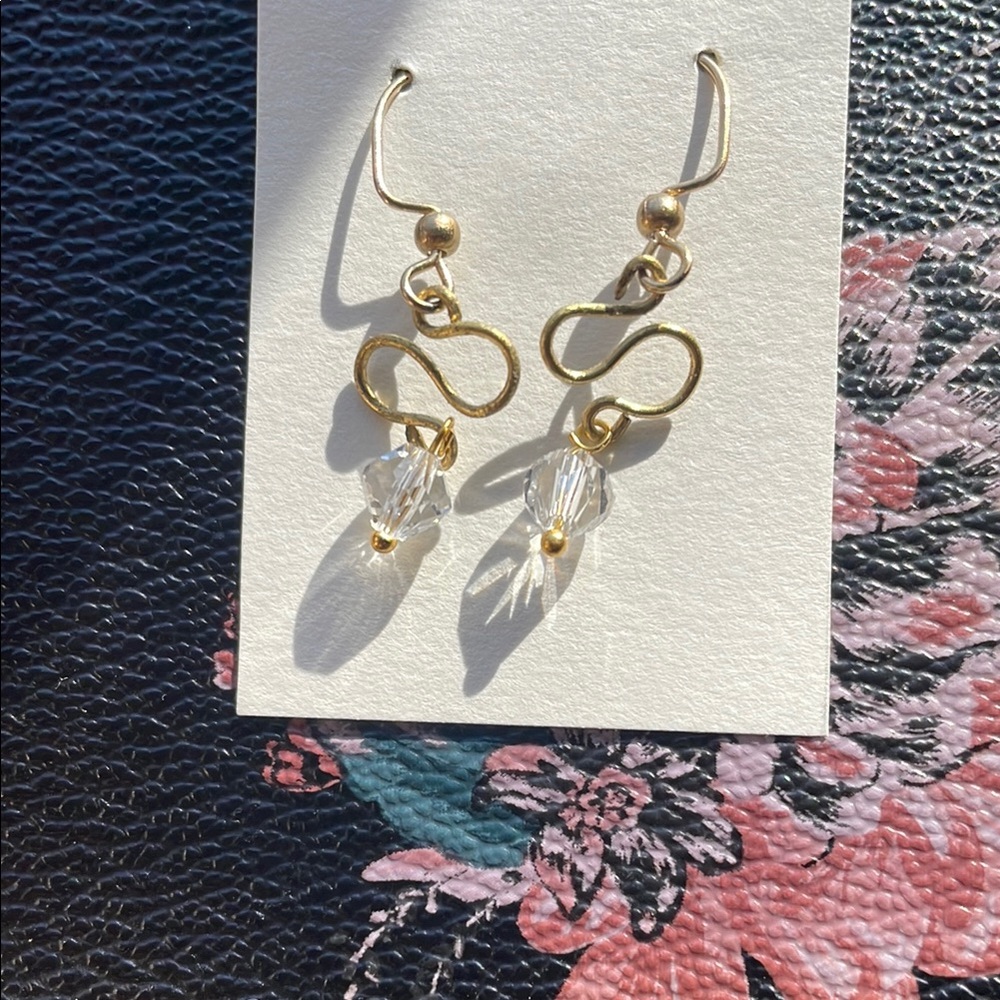 Elegant Gold Infinity Earrings with Crystal Accents